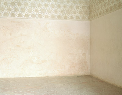 Alcove next to the Patio del Cuarto Dorado, 2005. The Alhambra. Granada. Andalusia. Spain. Europe. Colour photograph adhered to methacrylate using silicone and a wooden frame.